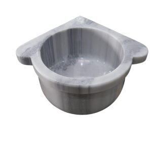 Marmor Wasserbecken (Kurna) Classic weiß eckig 90 Grad Winkel mit Ablauf 28031 (3).jpg