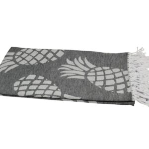 Hamamtuch Baumwolle schwarz 100x175 cm Pineapple 501363.jpg