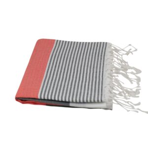 Hamamtuch weiß anthrazit lachs ca. 100x175 cm Stripes 501347 (2).jpg