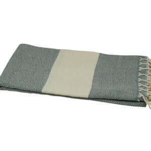 Hamamtuch tannengrün naturbeige Zickzack 100754 (2).jpg