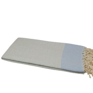 Hamamtuch Baumwolle naturbeige hellblau 501331.jpg