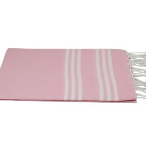 Hamamtuch Strandtuch rosa weiß Ocean mit Fransen 501572.jpg