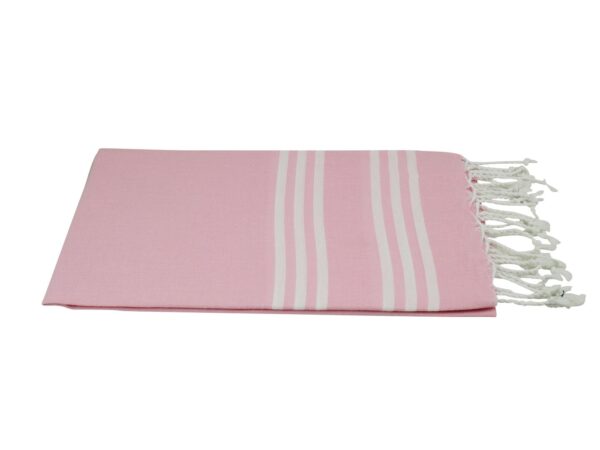 Hamamtuch Strandtuch rosa weiß Ocean mit Fransen 501572.jpg
