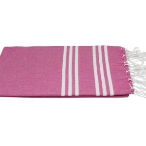Hamamtuch Strandtuch pink weiß Ocean mit Fransen 501573 (2).jpg