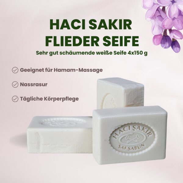 Kernseife »Haci Sakir« Flieder 4x 150 g Hamam Seife - 5724.jpg